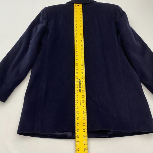 VTG LL Bean Peacoat Navy Blue Wool Cashmere Blend Nautical Preppy Womens 14 - Picture 10 of 15